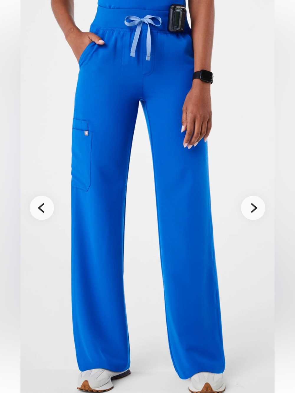 FIGS Royal Blue Isabel High-Rise Wide-Leg Scrub Pant